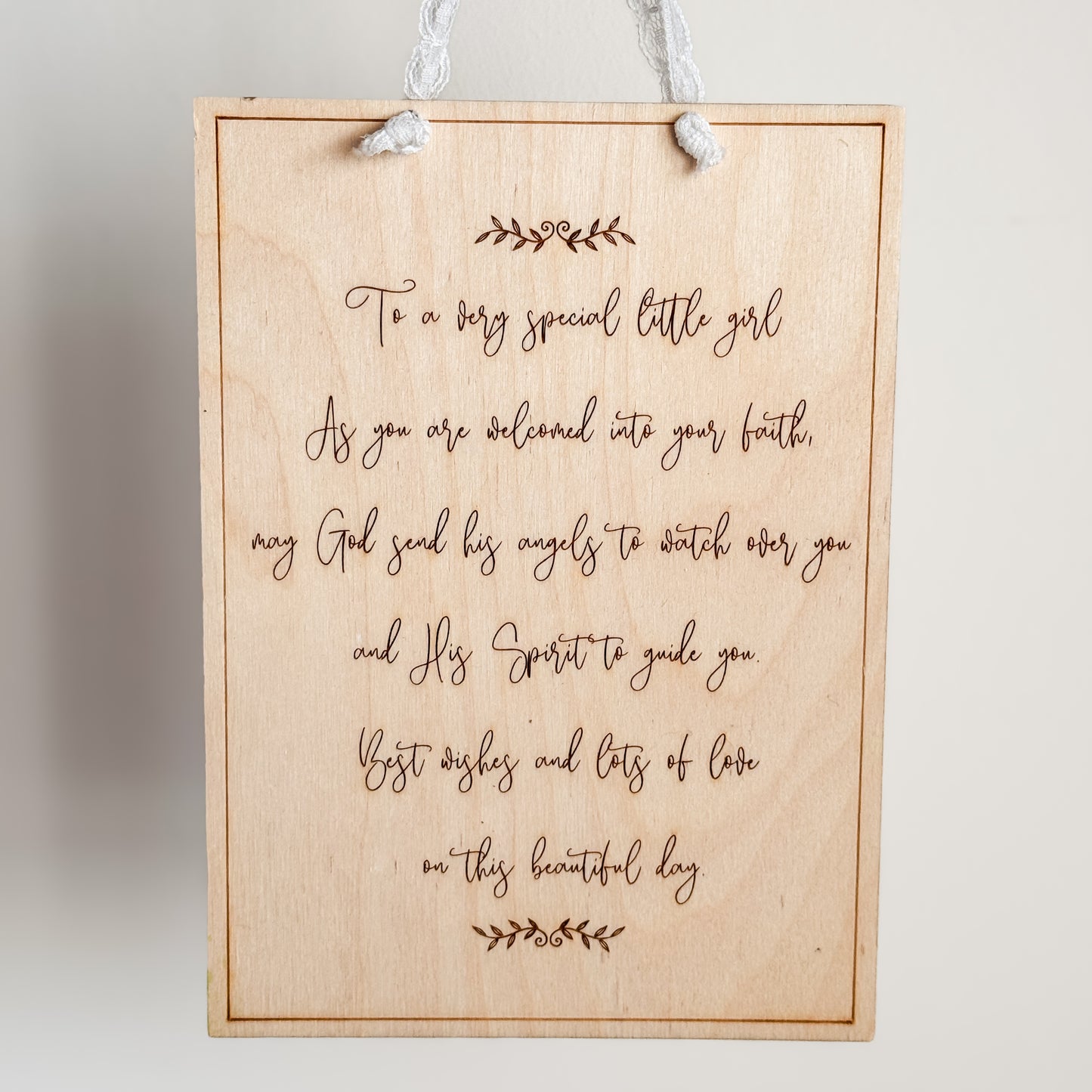 Christening Plaque Girl