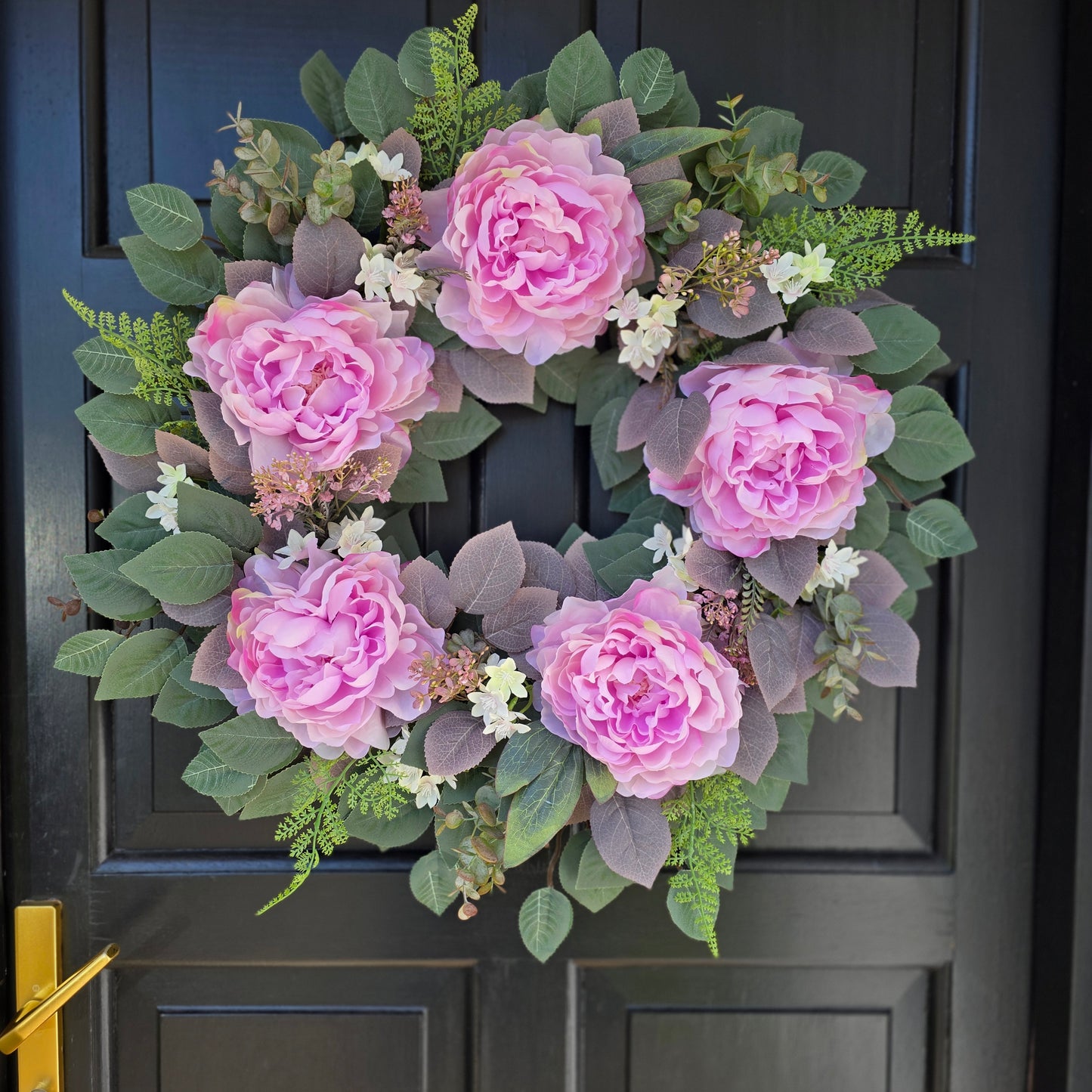 Peony and Fern Wreath