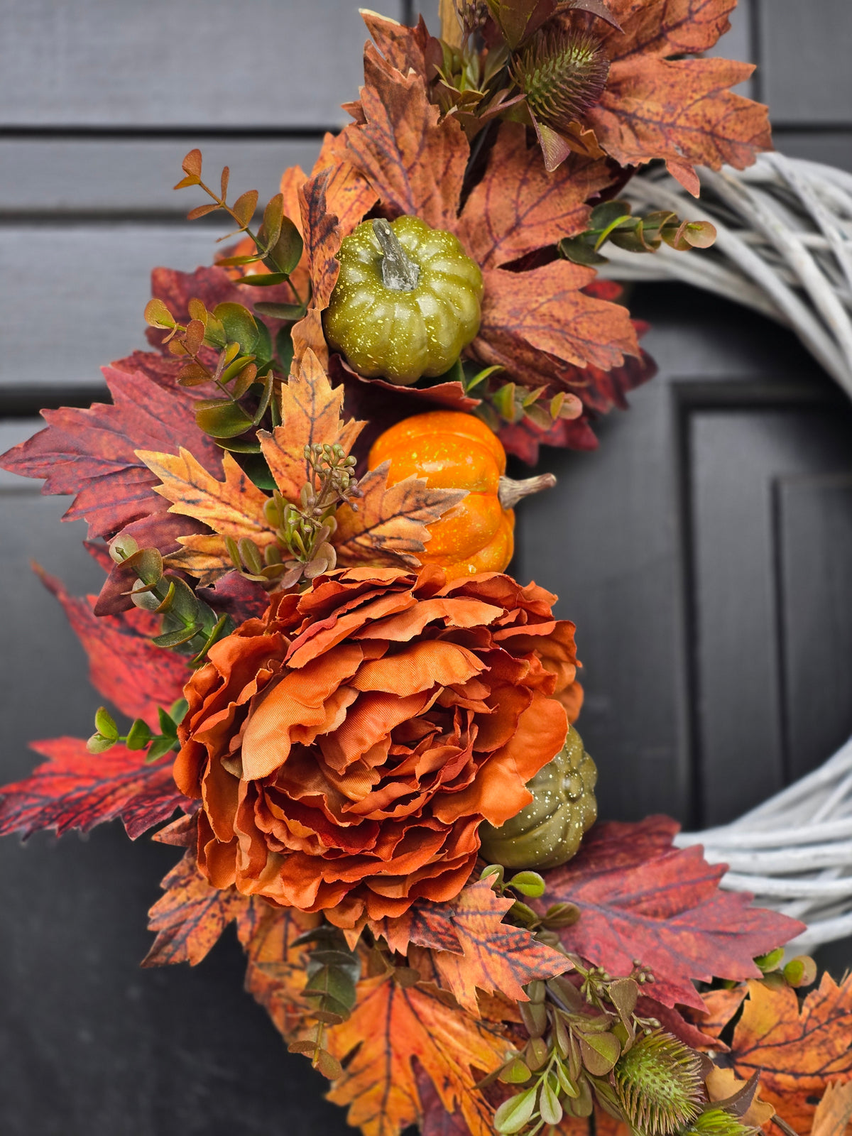 Maple Leaf and Pumpkin Wreath