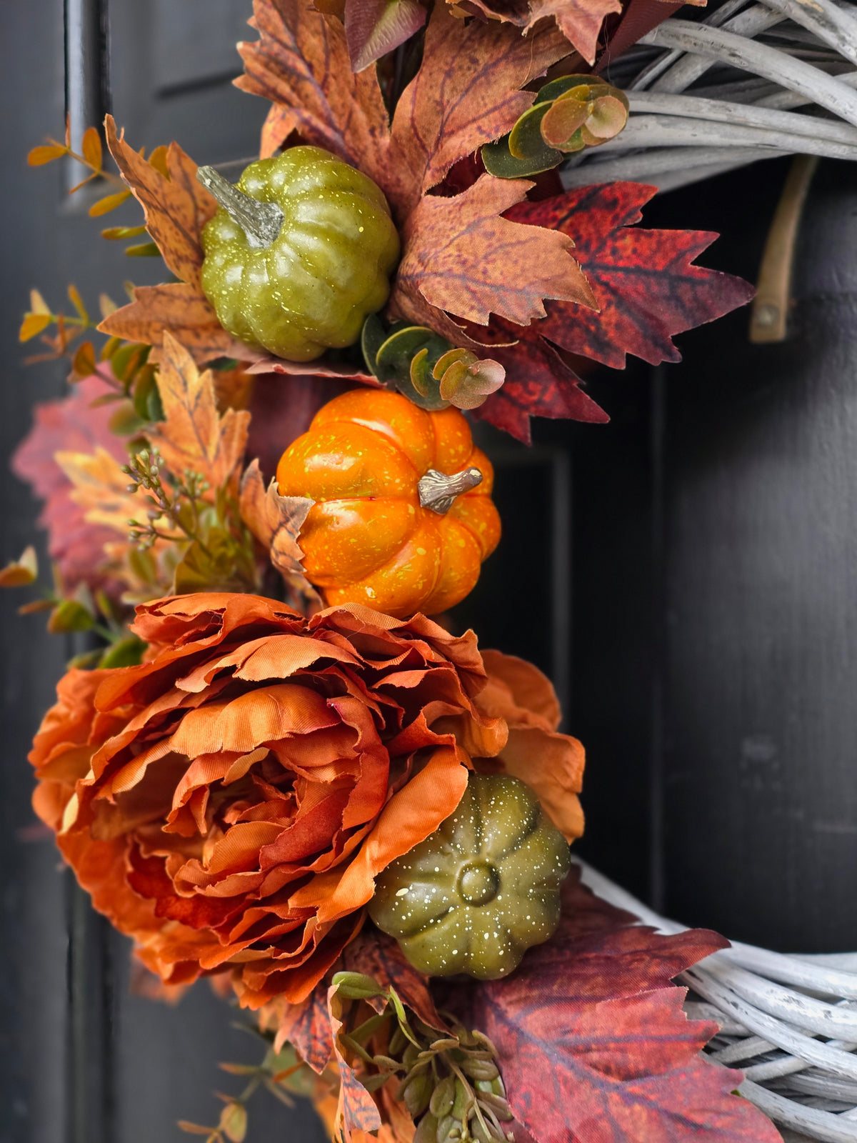 Maple Leaf and Pumpkin Wreath