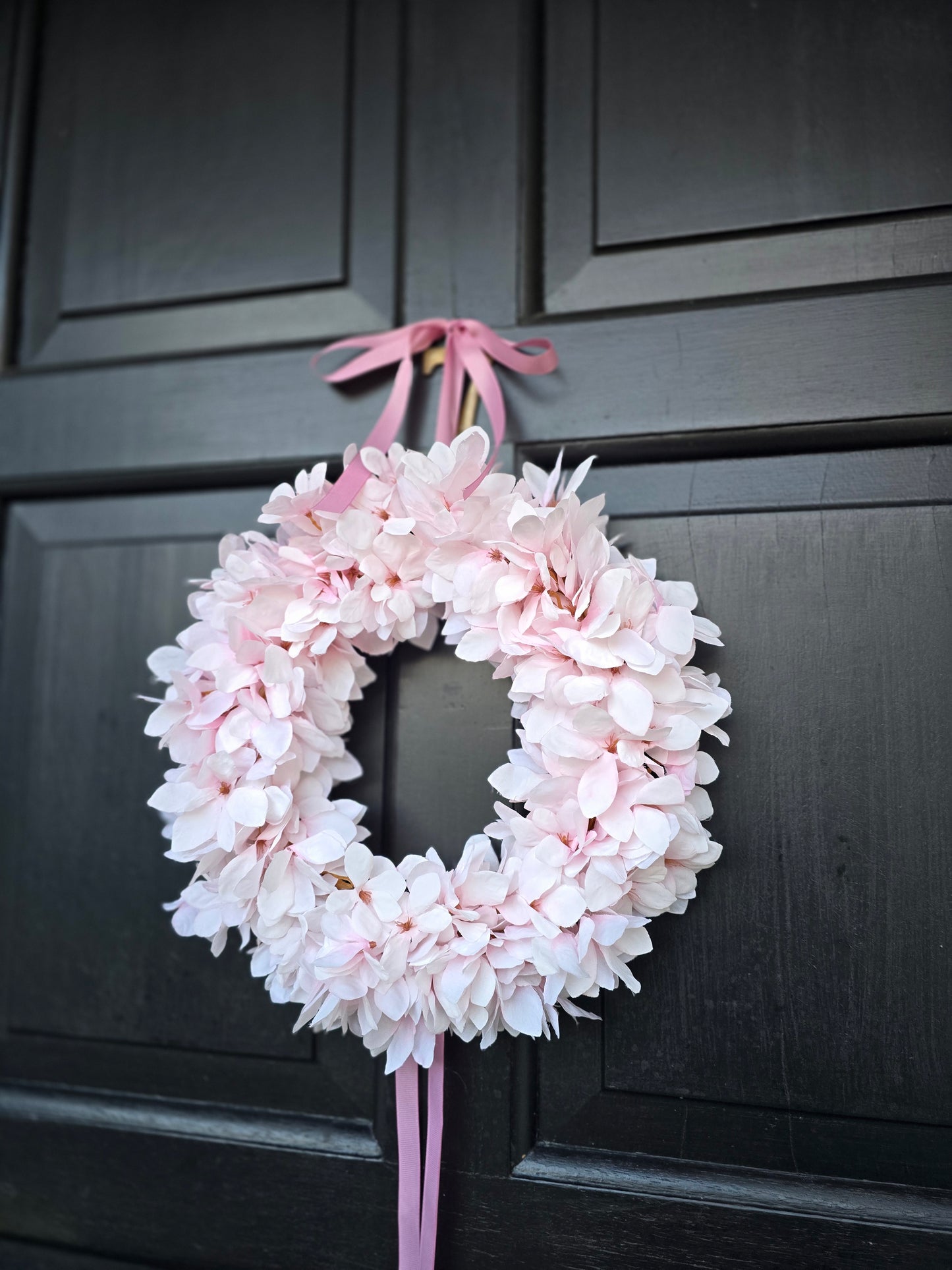 Pale Pink Spring Blooms Wreath