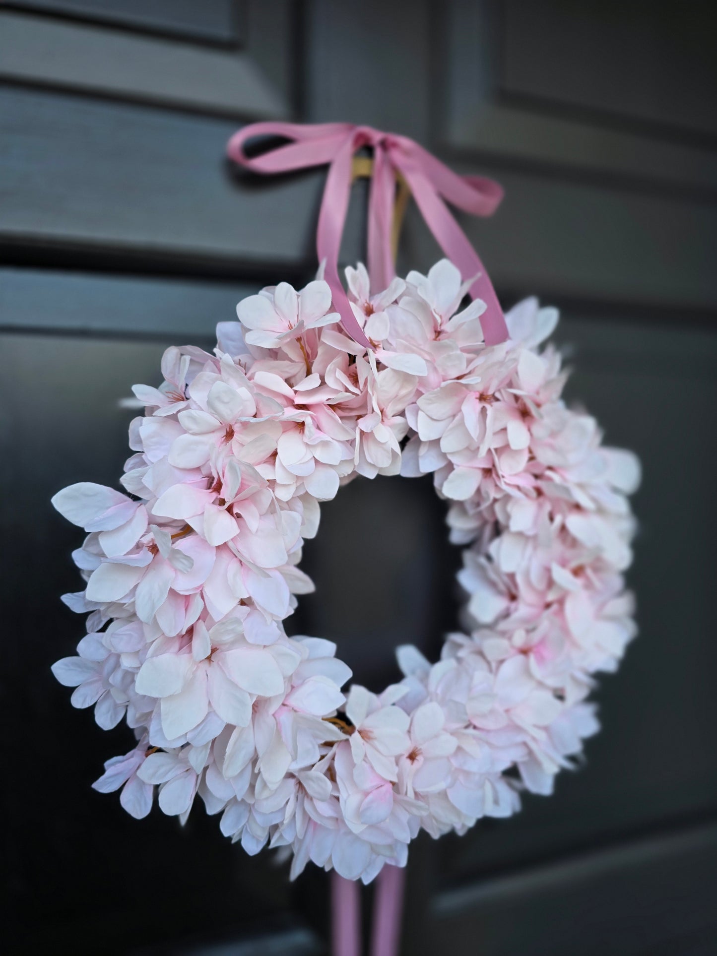 Pale Pink Spring Blooms Wreath