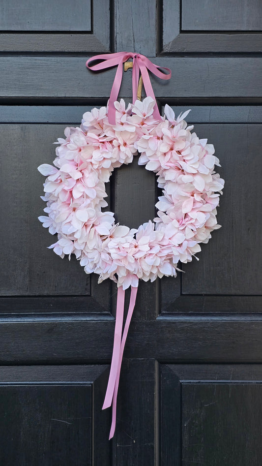 Pale Pink Spring Blooms Wreath