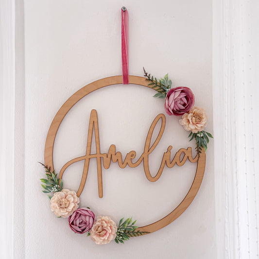 Floral Name Hoops