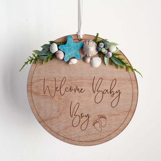 Welcome Baby Boy Plaque