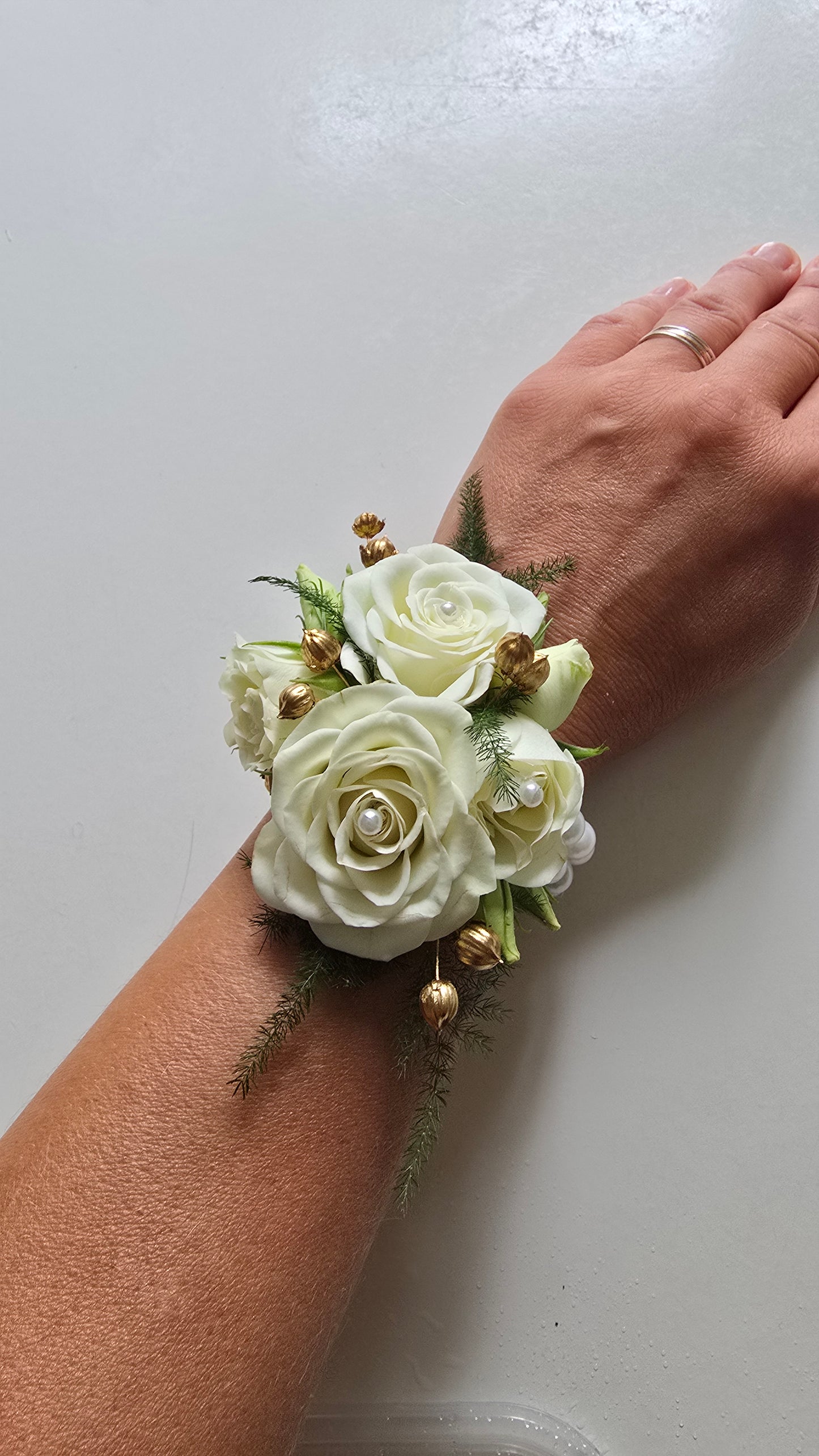 White Rose corsage